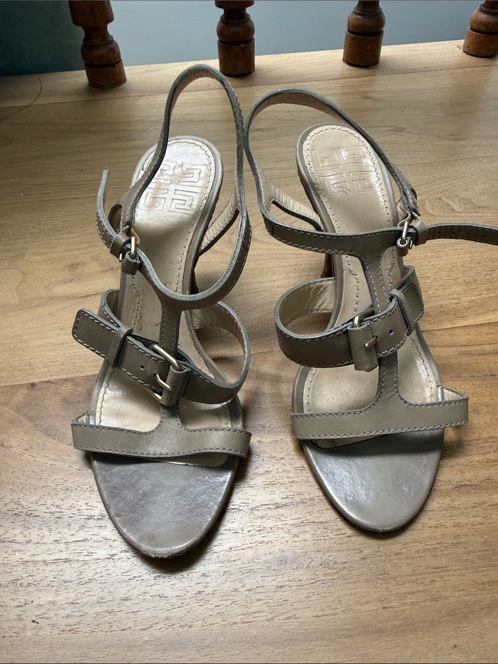 Givenchy Women’s Strappy Heeled Sandals in Taupe